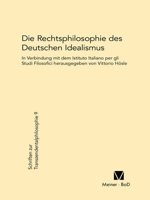 cover image of Die Rechtsphilosophie des deutschen Idealismus